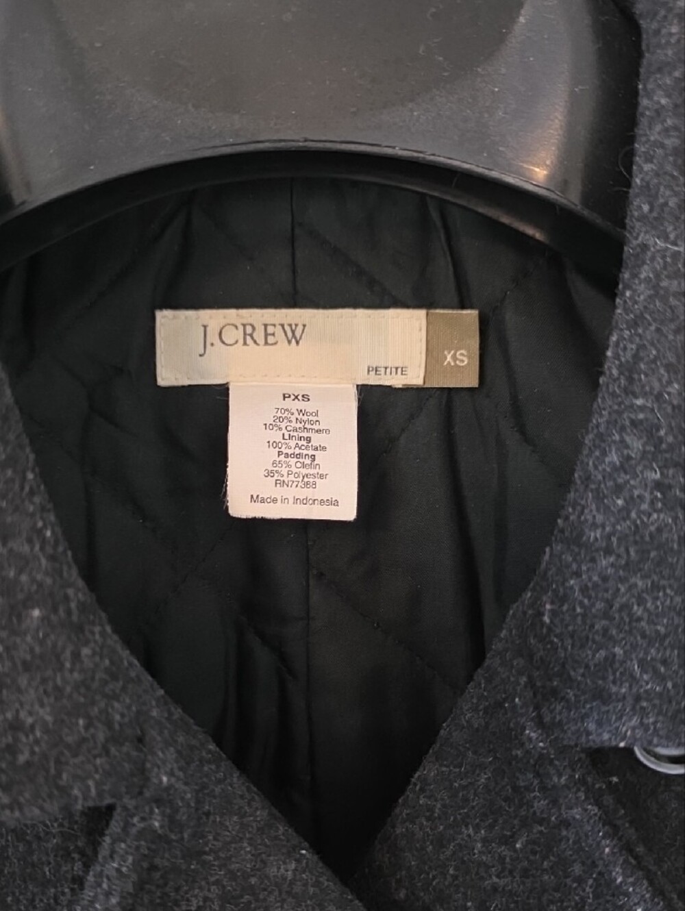 J. Crew Women's Heathered Grey Double-Breasted Wool Peacoat - Picture 2 of 2